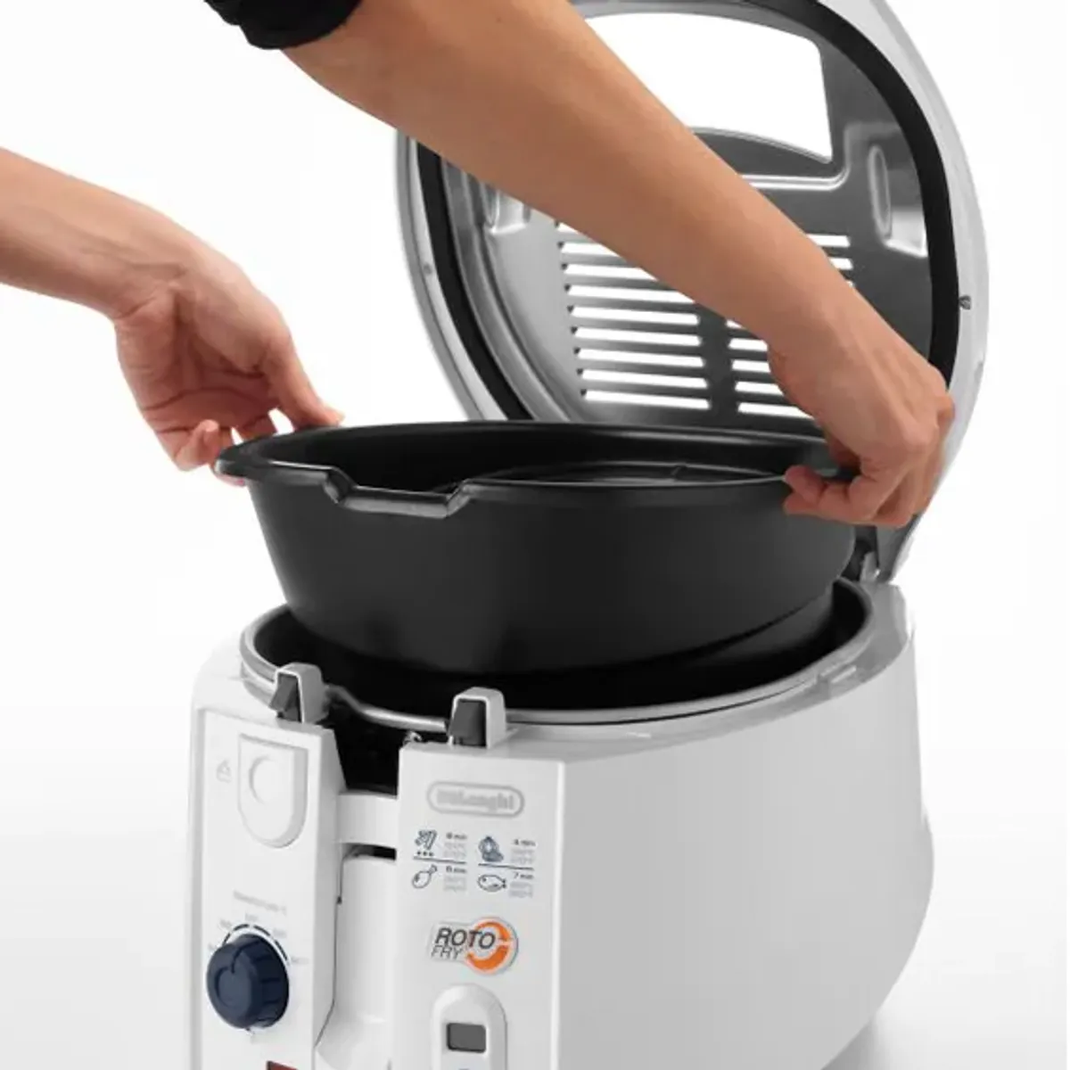 DeLonghi F28533.W olajsütő 1800 W 1,3 l olajtartalom, digitális időzítő, állítható hőfok, nem tapadós bevonat, kivehető szűrő, fehér #4