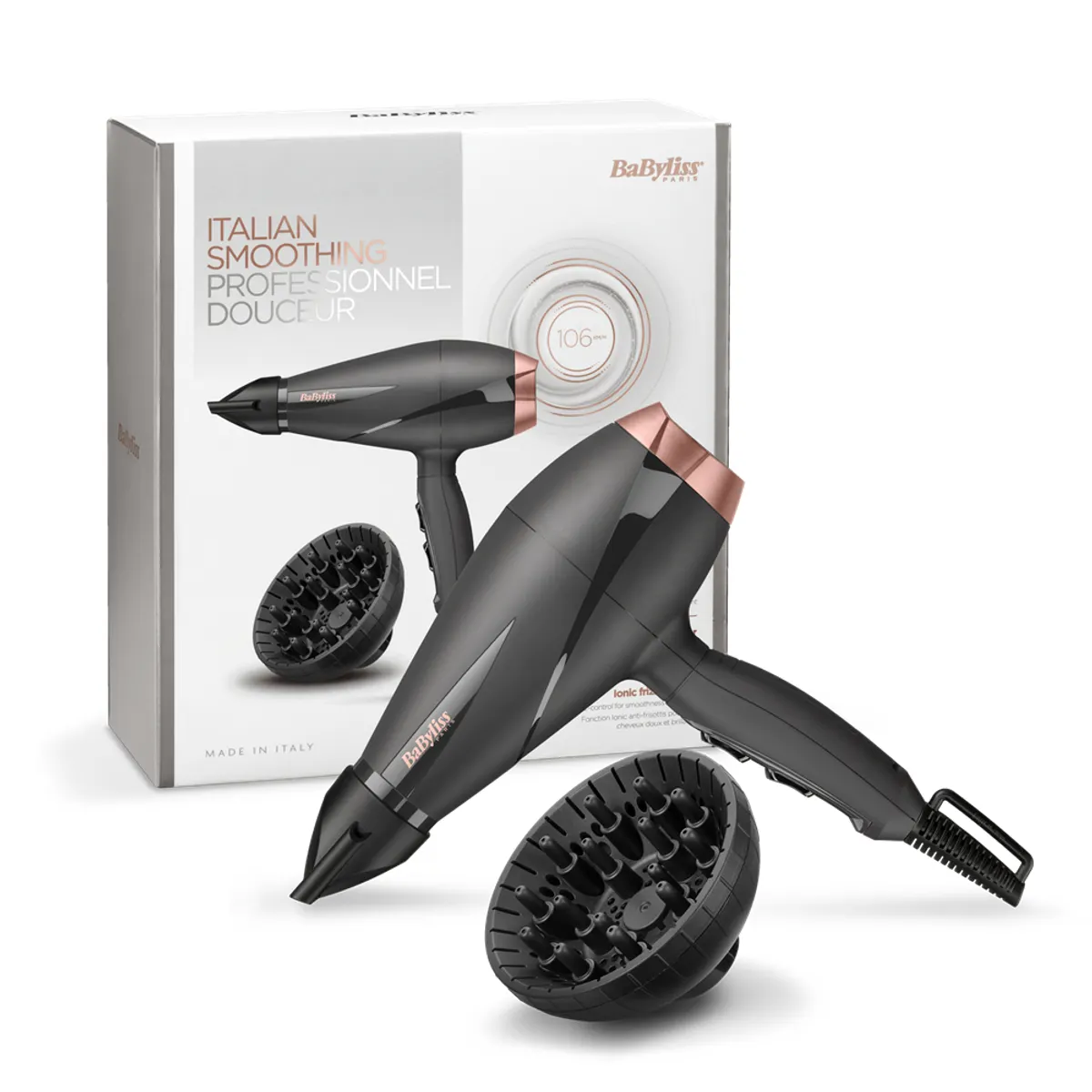 BaByliss 6709DE hajszárító 2100 W 2 sebesség 2 hőfokozat ionos funkció cool shot koncentrátor fúvóka 75 mm 2,8 m vezeték #7