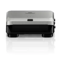 Braun SM5005 gofri és szendvics sütő 800 W 220-240 V ezüst 4 szendvics, 2 gofri tálca, tapadásmentes bevonatú lapok hideg érintésű fogantyú