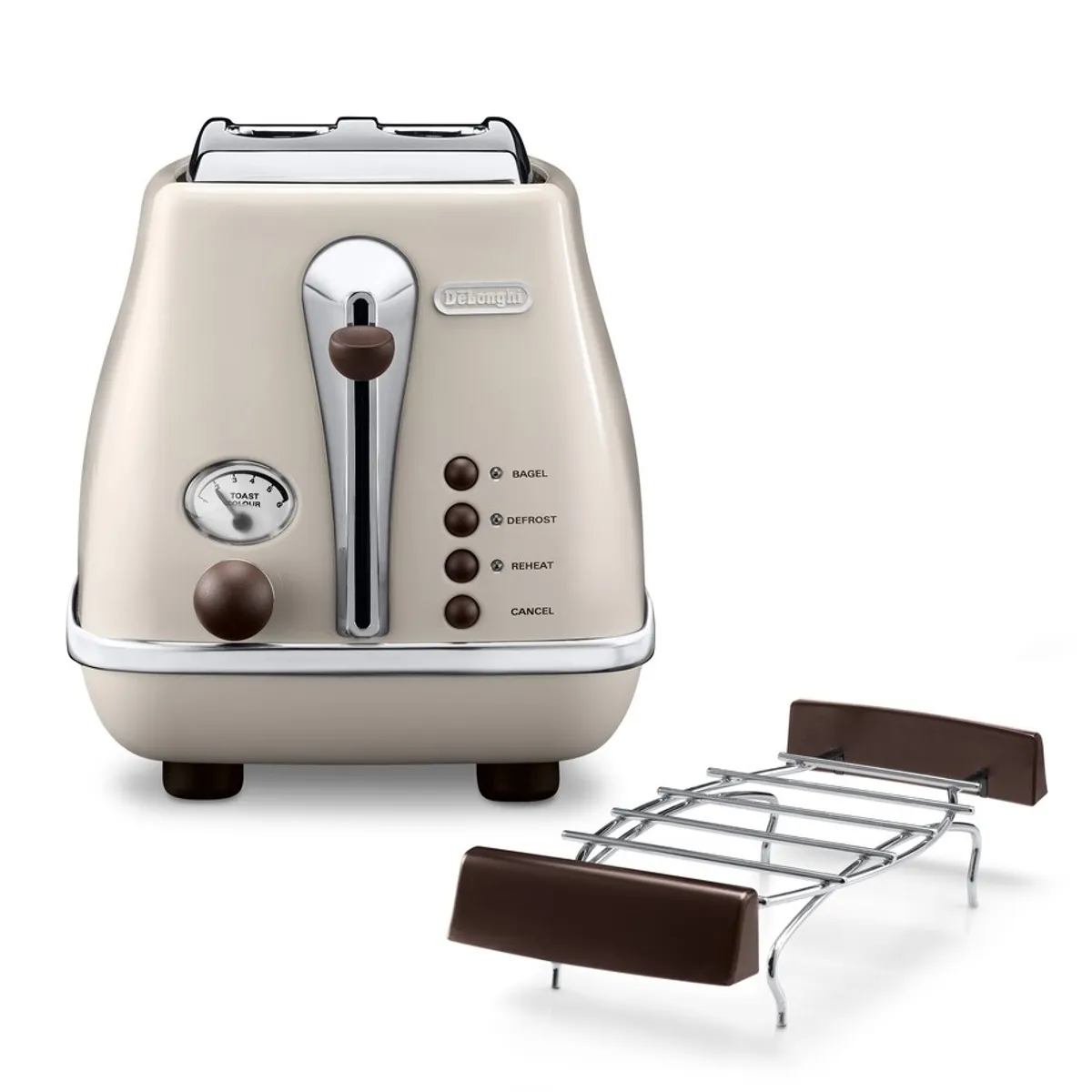 DeLonghi CTOV2103.BG kenyérpirító 2 szeletes 900 W bézs rozsdamentes acél olvasztó újramelegítő állítható pirítási fokozatok #1