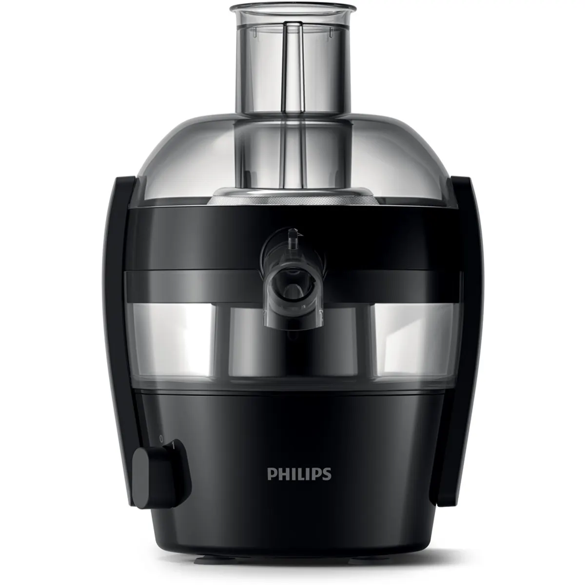 Philips HR1832-00 facsaró fekete 500 W rozsdamentes penge 0,5 L gyümölcslé tartály 0,8 m vezeték LED kijelző csúszásgátló lábak biztonsági rögzítés #1