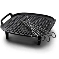 Philips HD9959/00 Grill alátét és nyársak Alumínium Szürke 6 nyárs kompatibilis HD9285 HD963X HD965X HD975X HD976X HD986X HD987X grill tálca