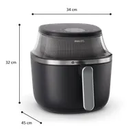 PHILIPS NA341/00 forrólevegős sütő 7,2 L Rapid Air 12 program érintős kijelző, digitális időzítő, automatikus kikapcsolás #5