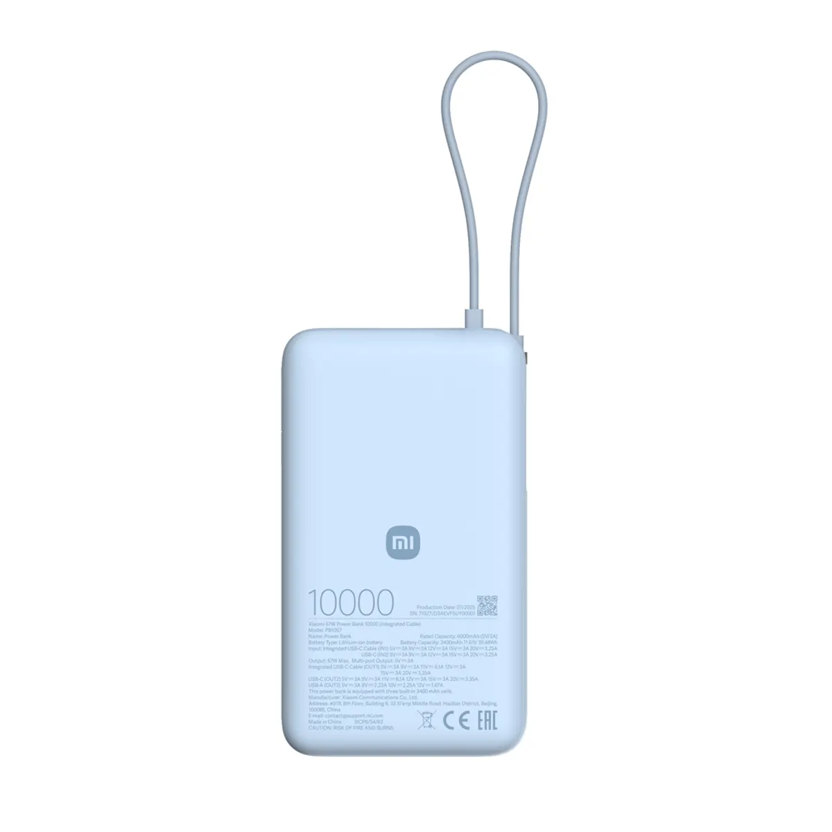 Xiaomi BHR08NZGL 67W Power Bank 10000 integrált kábel 3 eszköz egyidejű töltés digitális kijelző #2
