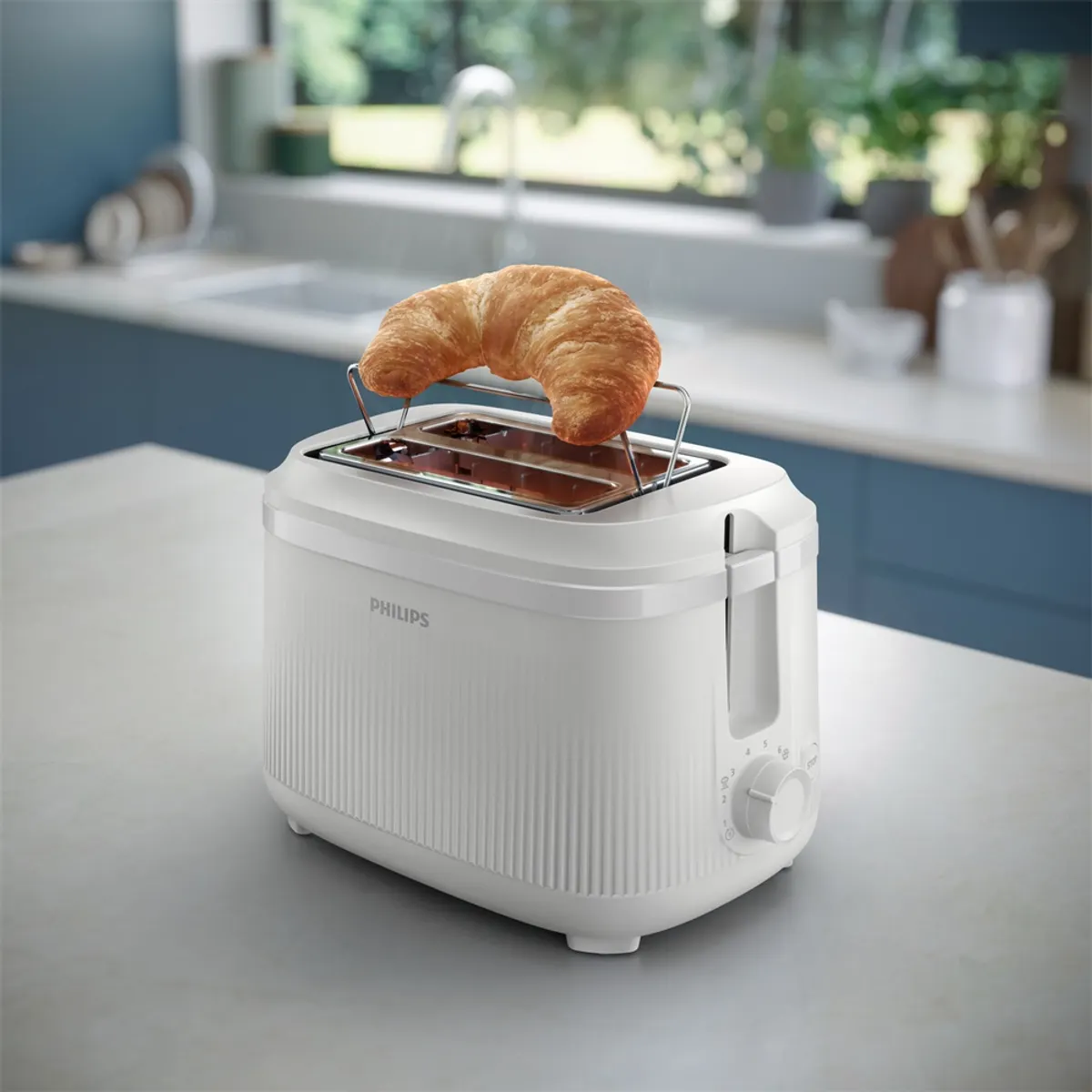 PHILIPS HD2511-00 kenyérpirító 900 W 2 szelet 8 fokozat automatikus kikapcsolás önközpontosító kenyérmechanizmus morzsatálca fém ház #3