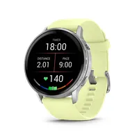 Garmin 010-03014-02 Venu 4 45mm AMOLED kijelző 1.4" felbontás 454x454 érintőképernyő 8 GB Wi-Fi GPS ezüst tok citromsárga szilikonszíj #4