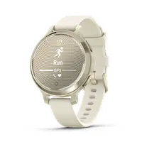 Garmin 010-02891-00 sportóra Lunar Gold bézs szilikon szíj 38 mm vízálló 50 m GPS GLONASS Galileo pulzusmérő zenevezérlés telefonkeresés USB-C töltő #2