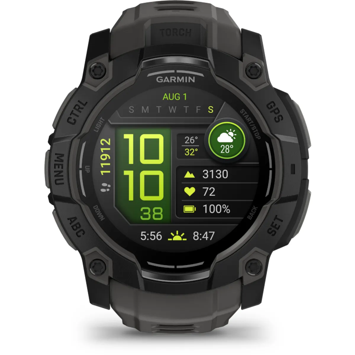 Garmin 010-03020-00 Instinct 3 50mm AMOLED 1.3" gps fekete szilikon szíj #1