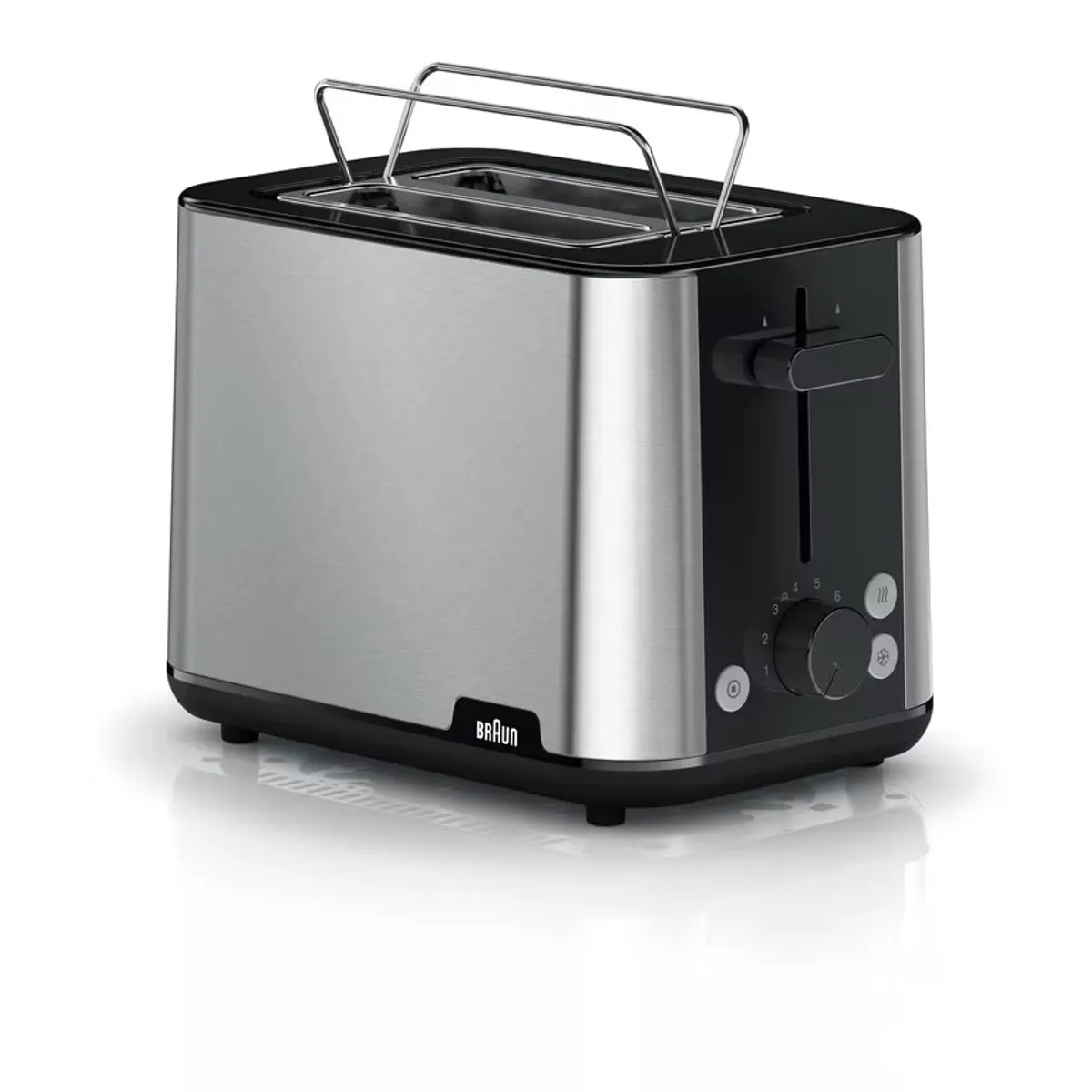 Braun HT1510BK HT1510BK 2 hely 8 fokozat fekete rozsdamentes acél morzsatál 2 szelet 900W melegentartó funkció melegítőrács #1