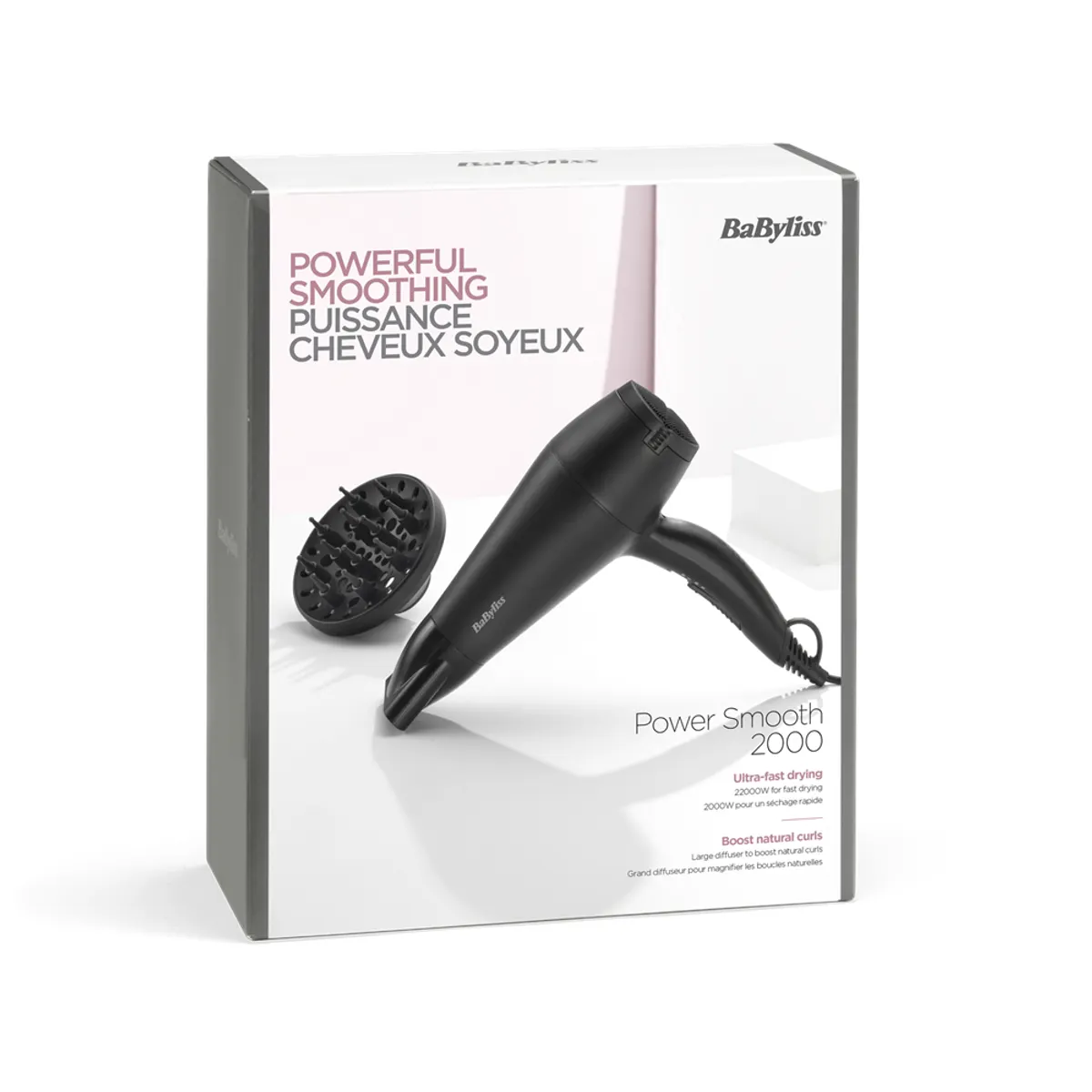 BaByliss D215DE hajszárító 2000 W 2 hőfok 2 sebesség koncentrátor fúvóka diffúzor 2,8 m vezeték #4