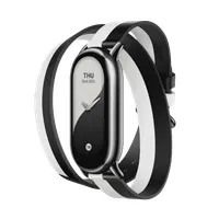 Xiaomi BHR7311GL óraszíj fekete bőr és műbőr Band 8 kompatibilis 180 mm