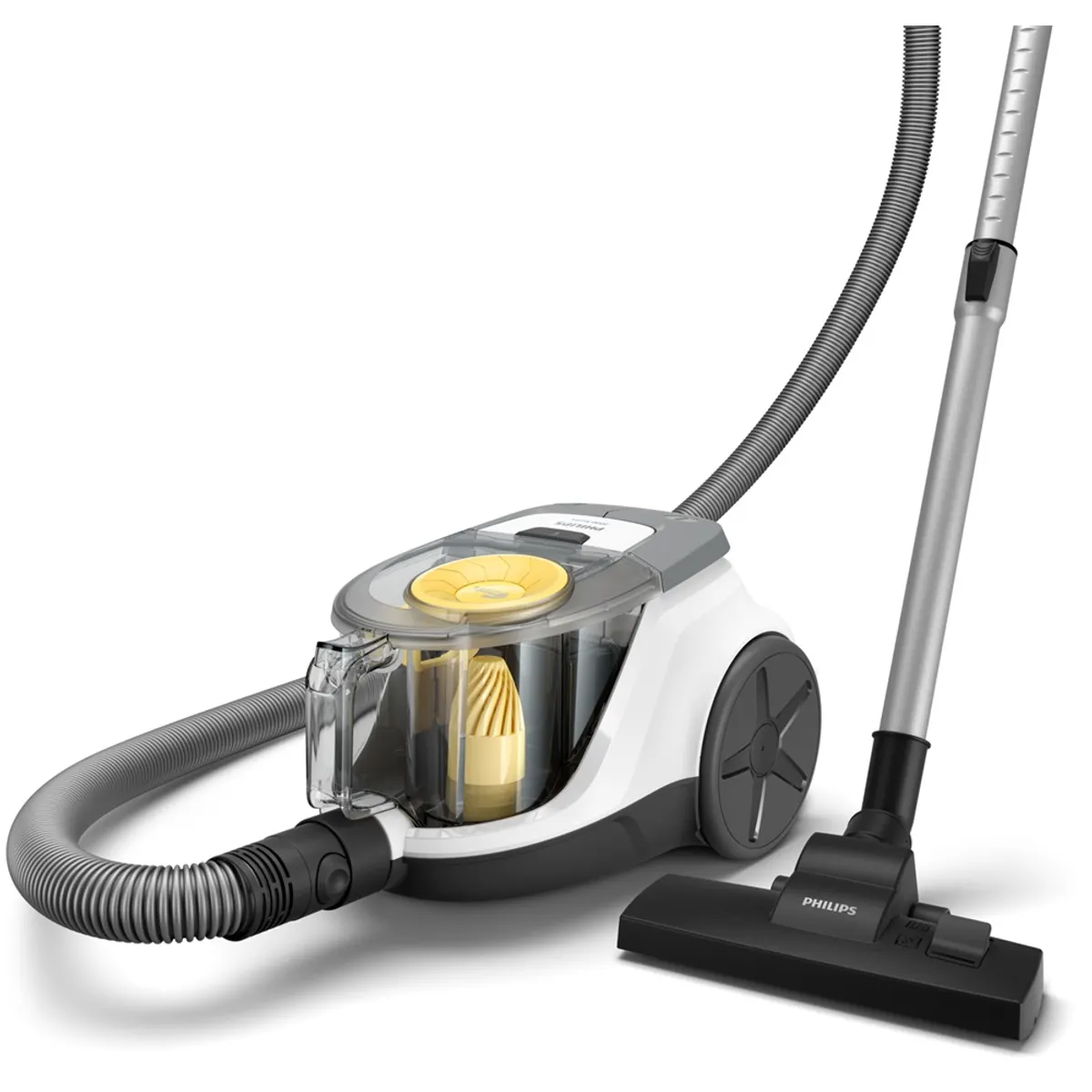 PHILIPS XB2140/09 Henger alakú vákuum 850 W porzsák nélküli ciklon 6 m kábel konikus csatlakozás 8,8 m hatótáv 1,3 L száraz takarítás fehér #4