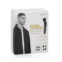 BaByliss MT727E trimmelő titán penge vezeték nélküli beépített akkumulátor 8 ó töltés 60 perc kivehető kés mosható 4 hosszbeállítás min 0,5 mm max 8 mm 10 fésű #4
