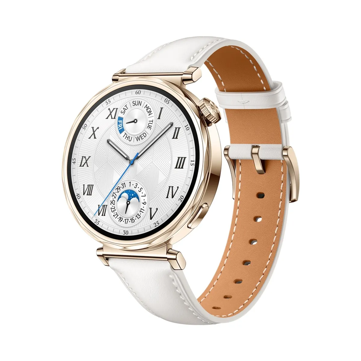 Huawei 55020DJT okosóra 41 mm arany rozsdamentes acél 1.32" AMOLED IP69K NFC Bluetooth 5.2 fehér szíj 18 mm #2