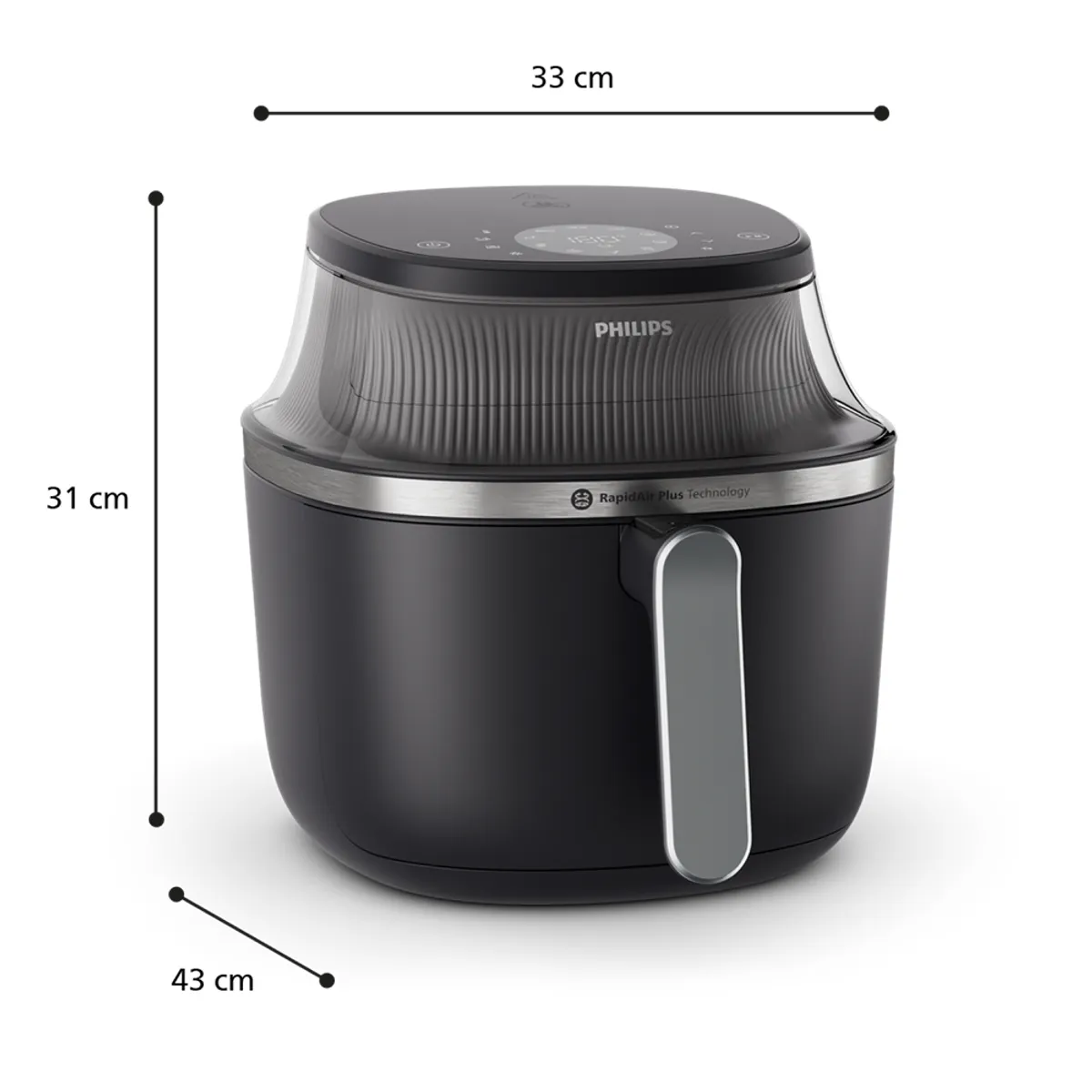 PHILIPS NA331/00 Forrólevegős sütő 6,2 L 200 °C 12 program LED kijelző Rapid Air #5