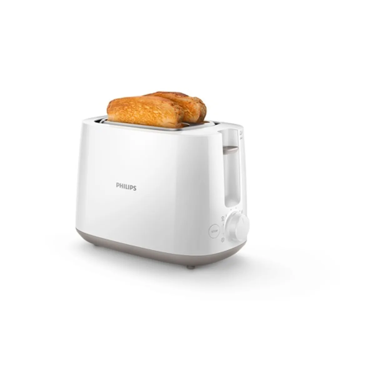 PHILIPS HD2581/00 kenyérpirító két szeletes 8 fokozat olvasztó újramelegítő automatikus előugró morzsatálca hideg érintésű fogantyú #1