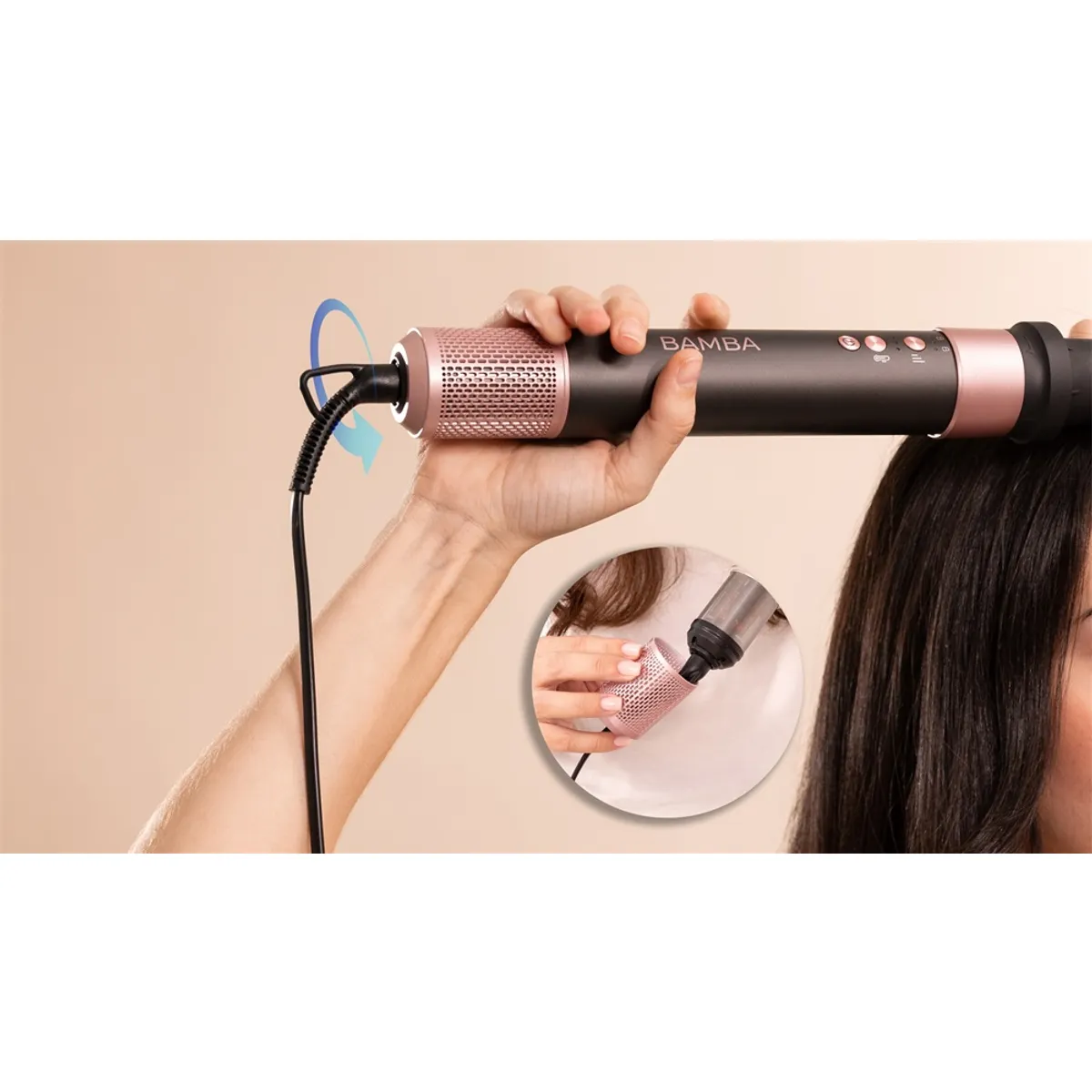 CECOTEC 3464 Bamba CeramicCare AirGlam fekete hajformázó 8 fej kerámia bevonatú fejek Coanda technológia Valódi ion technológia 1400 W 110000 rpm #5
