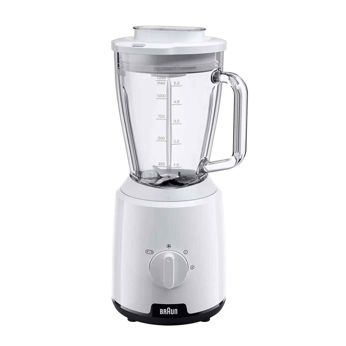 Braun JB1050WH asztali mixer üveg keverőtál 1,25 L rozsdamentes acél pengék 600 W 2 sebesség Lüktető jégkásítás fehér #1