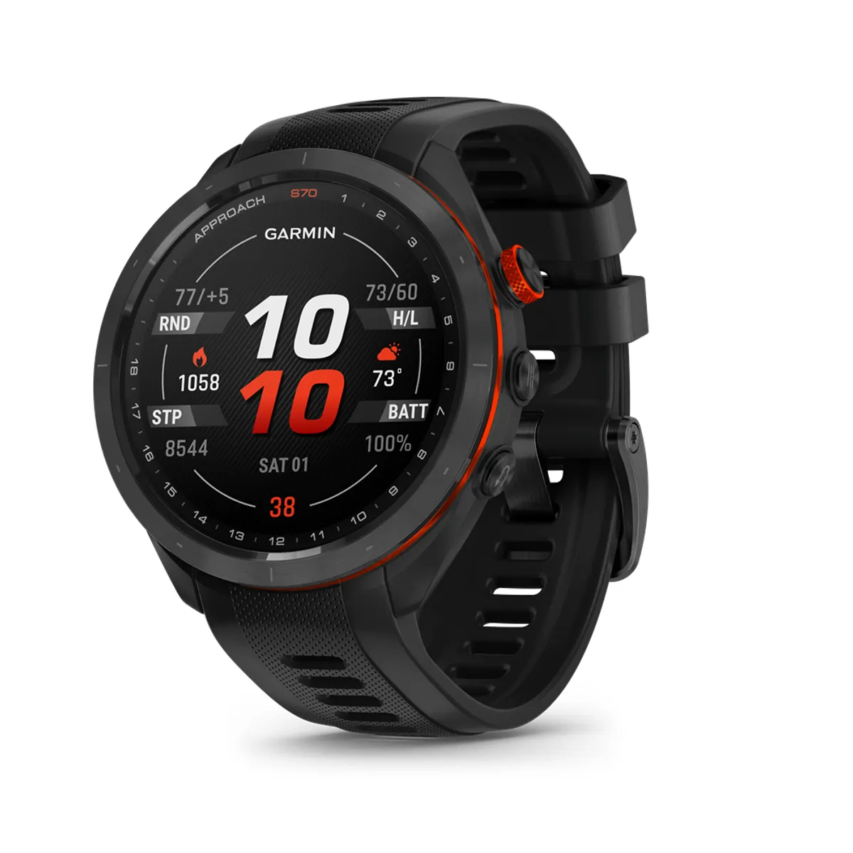 Garmin 010-02746-12 Approach S70 47mm AMOLED kijelző fekete kerámiakeret fekete szilikon szíj #8