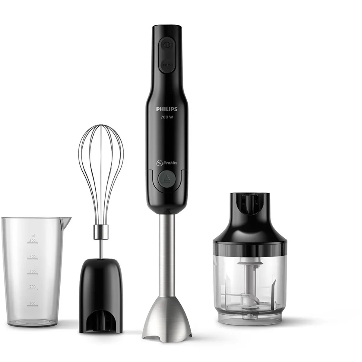 PHILIPS HR2543/90 Merülő mixer Rozsdamentes acél penge, 700 W, 15 000 RPM, pohár 0,5 L, 1,2 m vezeték, tartozékok: aprító, habverő #1