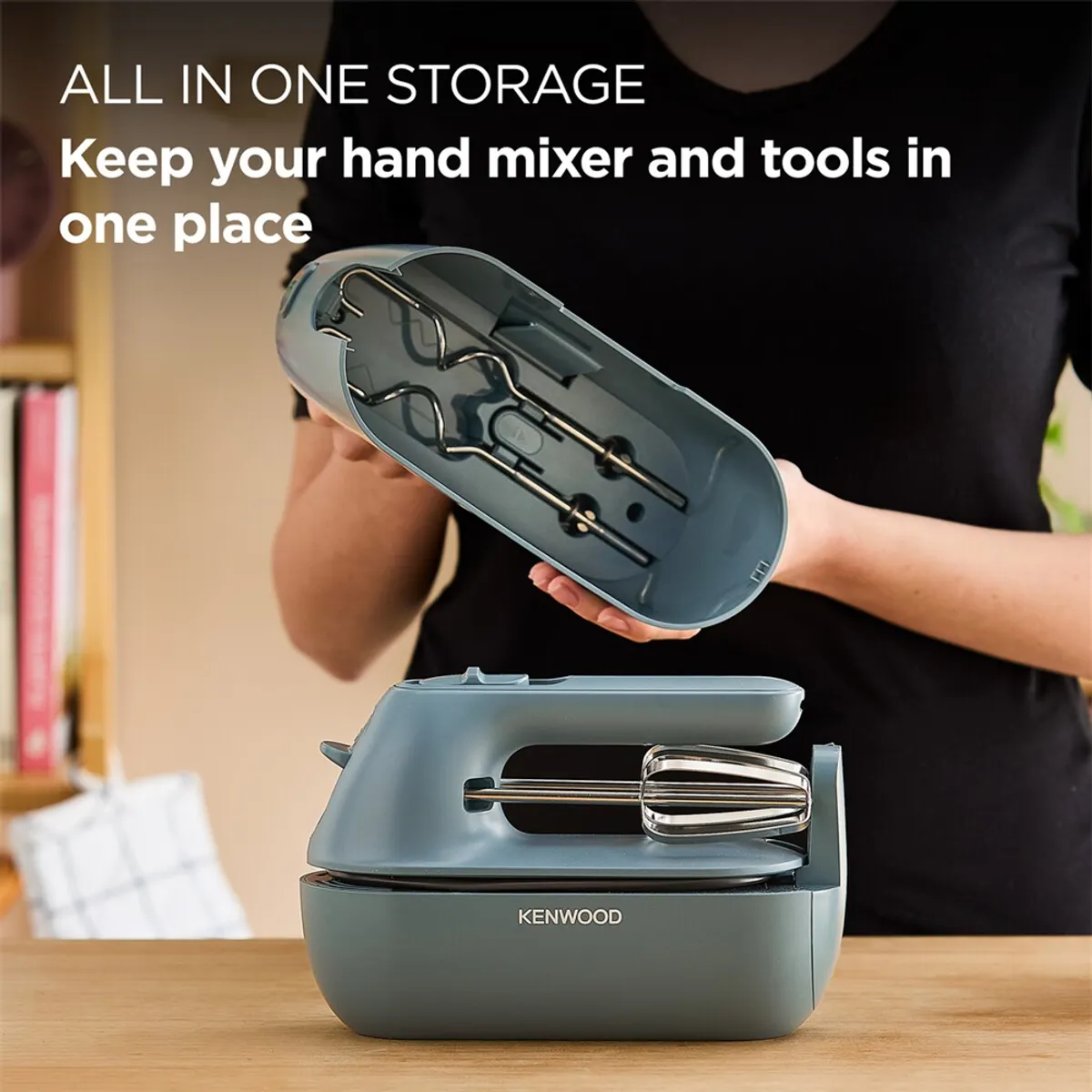 Kenwood HMP40.000GY Kézi mixer 350 W kék 5 sebesség, állítható, rozsdamentes acél pengék, mosogatógépben tisztítható részek, műanyag ház #2
