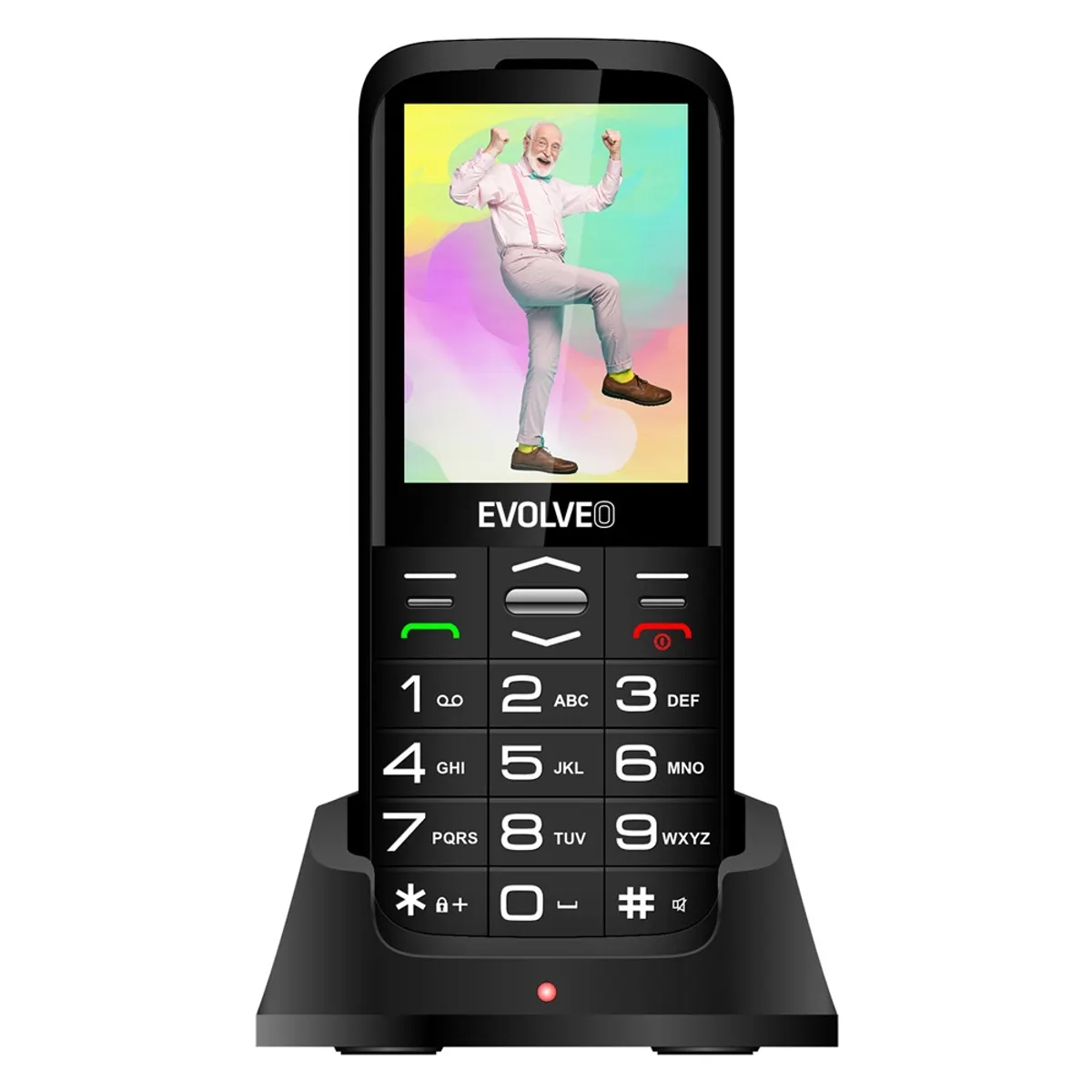 EVOLVEO SGM EP-630-XOB EasyPhone XO ezüst-fekete 2.3" kijelző töltőállomás VGA kamera #1