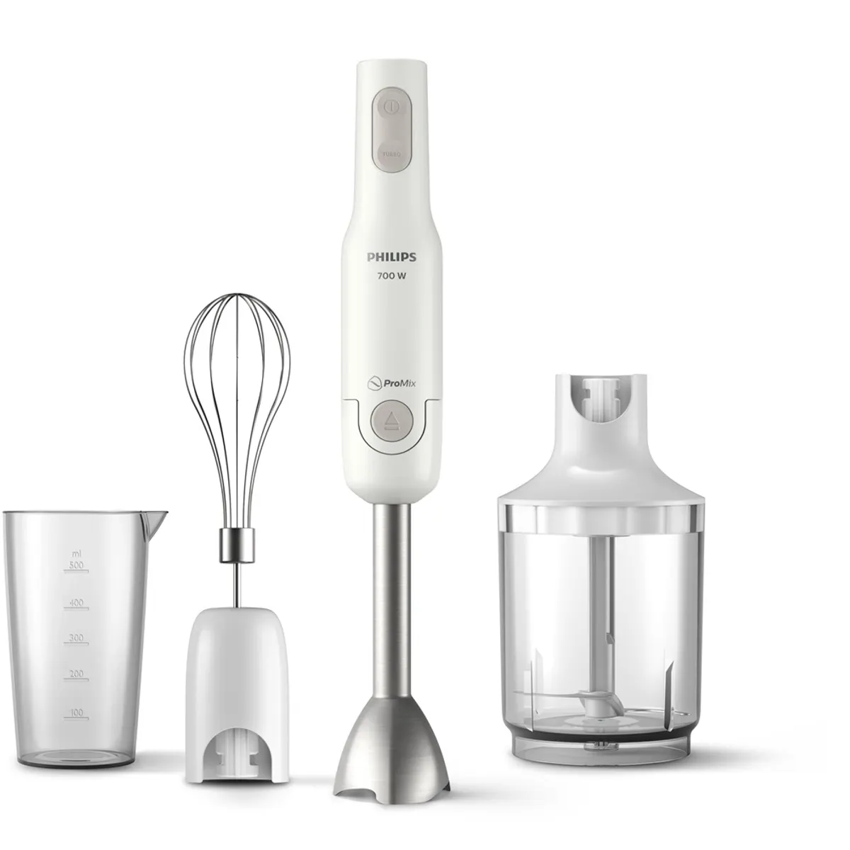 PHILIPS HR2545/00 Merülő mixer 700 W 2 sebesség Turbo habverő mérőbögre XL aprító tengely fém készülékház műanyag fehér #1