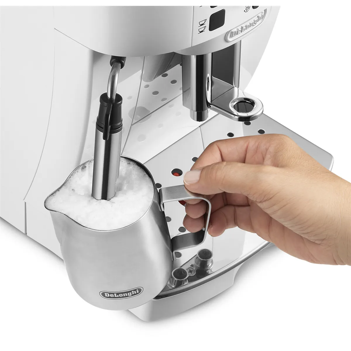 DeLonghi ECAM21.117.W félautomata eszpresszó kávéfőző gép fehér 15 bar 1,8 l 2 csésze beépített tejhabosító beépített daráló 250 g #2