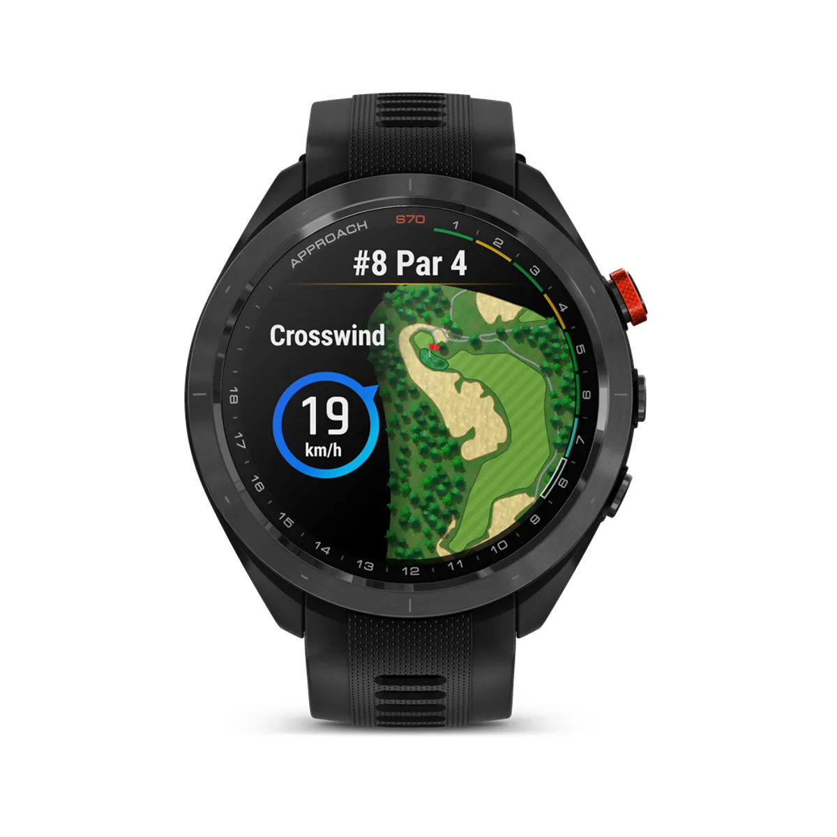 Garmin 010-02746-12 Approach S70 47mm AMOLED kijelző fekete kerámiakeret fekete szilikon szíj #1