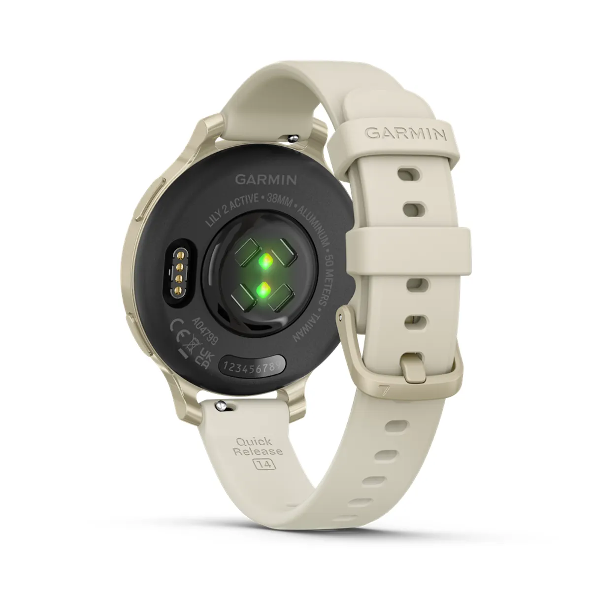 Garmin 010-02891-00 sportóra Lunar Gold bézs szilikon szíj 38 mm vízálló 50 m GPS GLONASS Galileo pulzusmérő zenevezérlés telefonkeresés USB-C töltő #5