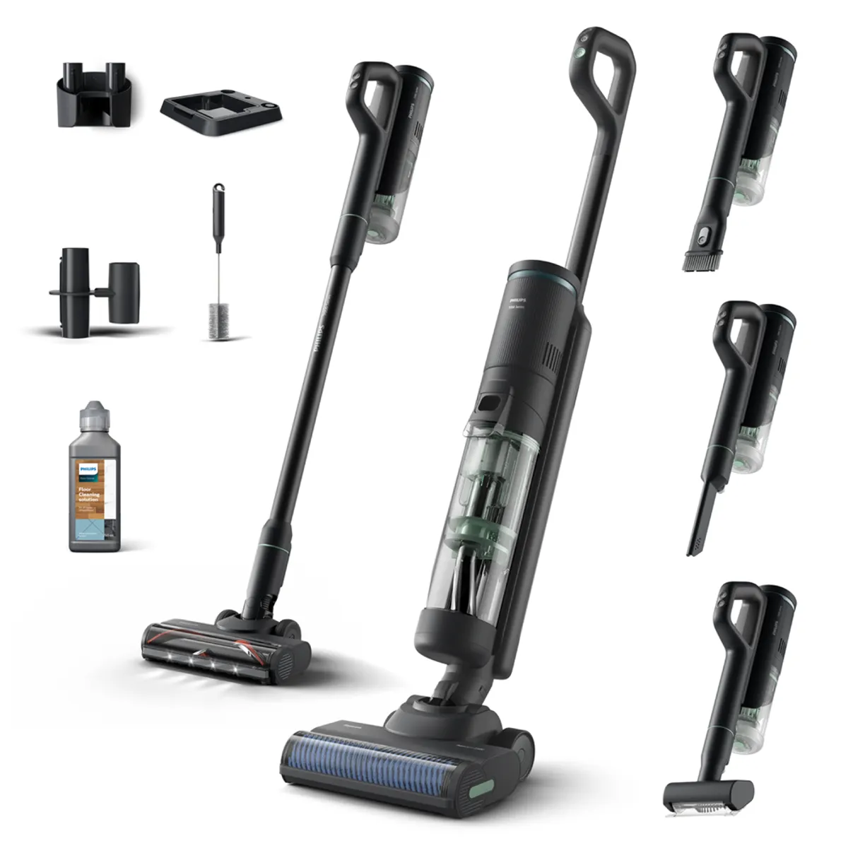 PHILIPS XW7263/11 2 az 1-ben rúdporszívó Li-ion akkumulátor 21,6 V 30 perc 0,45 L porzsák nélküli kivehető kézi porszívó motoros kefe led fényekkel #1