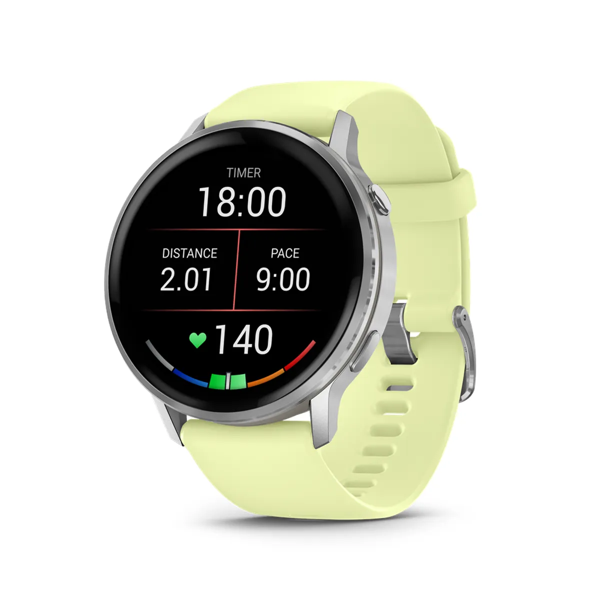 Garmin 010-03014-02 Venu 4 45mm AMOLED kijelző 1.4" felbontás 454x454 érintőképernyő 8 GB Wi-Fi GPS ezüst tok citromsárga szilikonszíj #4