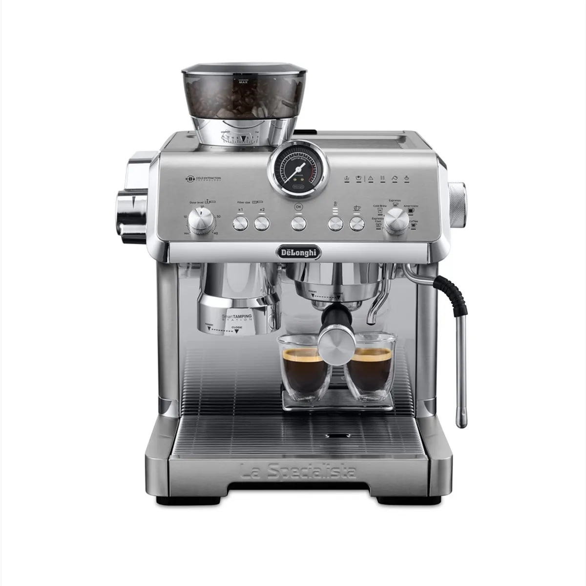 DeLonghi EC9555.M Eszpresszó kávéfőző 19 bar nyomás 2 L tartály beépített daráló 250 g kávébab kapacitás tejhabosító hőblokk rozsdamentes acél ház #2