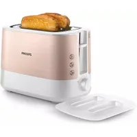 PHILIPS HD2638/11 Kenyérpirító 2 szeletes 7 fokozat automatikus kikapcsolás olvasztás újramelegítés emelő morzsatálca rózsaarany-fehér #7