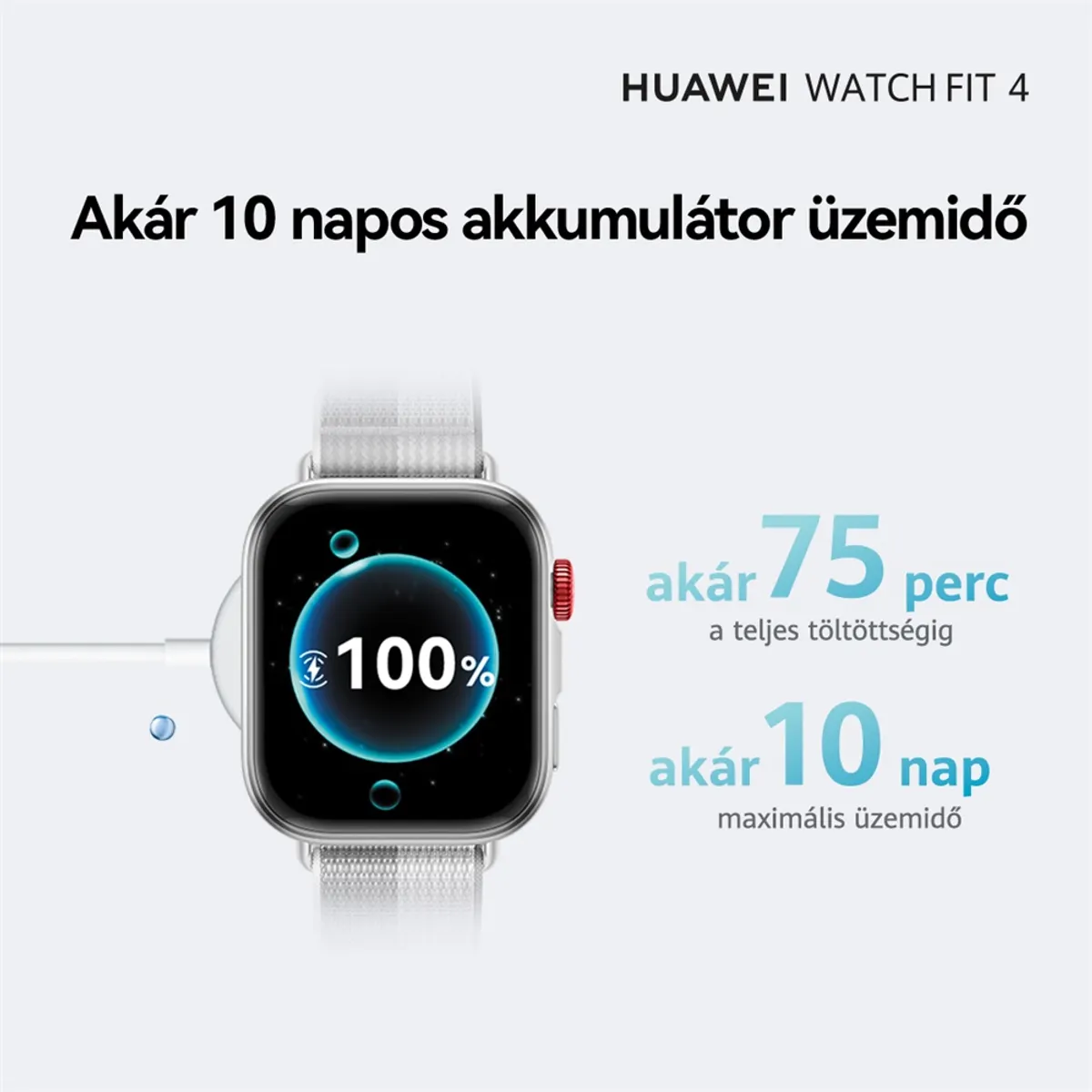 Huawei 55020EYL Watch Fit 4 fehér okosóra #7