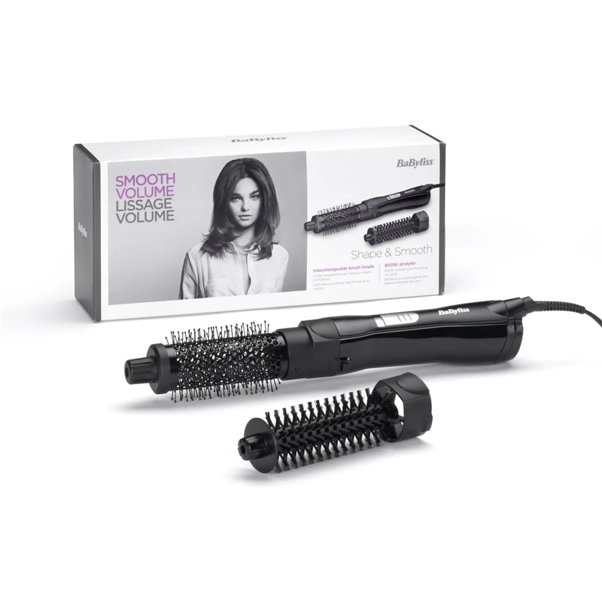 BaByliss AS82E Hajegyenesítő kefe kerámia bevonat 800 W 2 hőfok 2 kefefej 39 mm #4